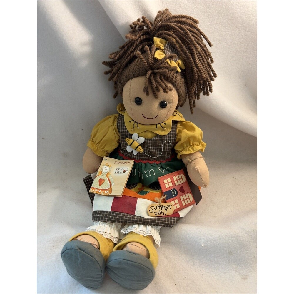 MY Doll Summer Passport Doll Toy Dress Yarn Hair 10.5" New Italy Bead Eye